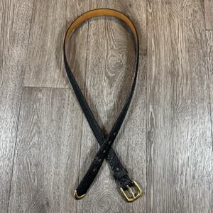 Genuine Black Sharkskin Leather Belt 38 Deerhide Lined